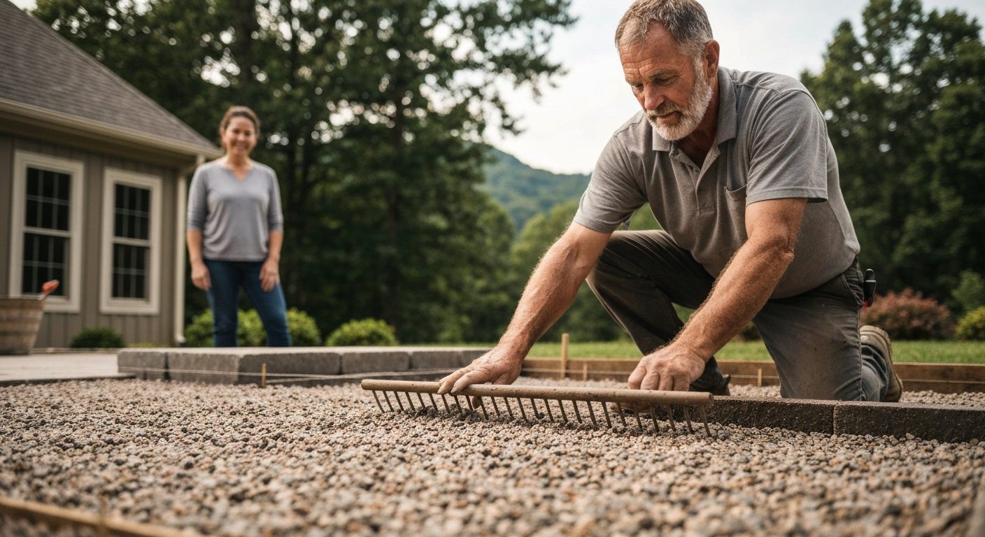 permeable gravel patio asheville nc